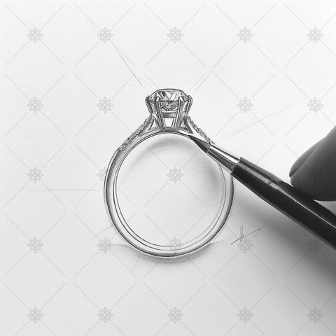 Diamond Ring Pencil Sketch - SK1068