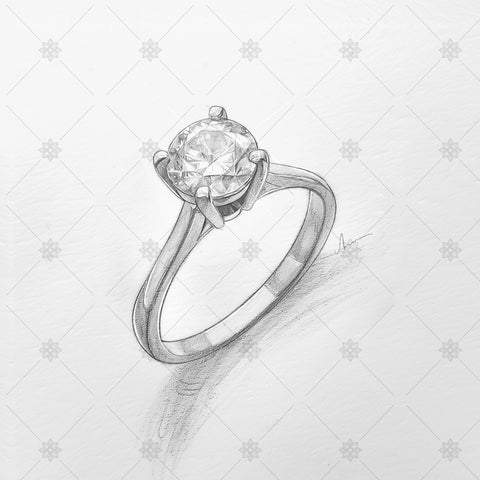 Diamond Ring Pencil Sketch - SK1070