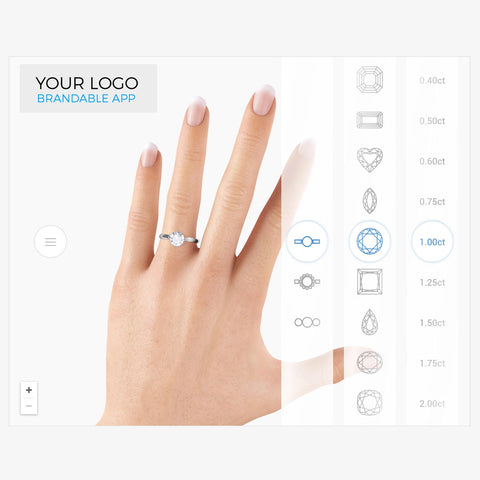 diamond comparison app on a hand for jewellers