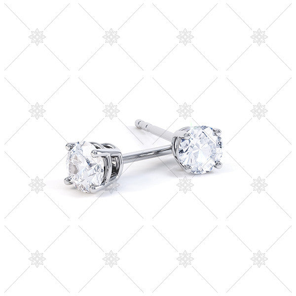 Diamond Solitaire Earrings 1/10 ct tw 14K White Gold (I/I2) | Kay