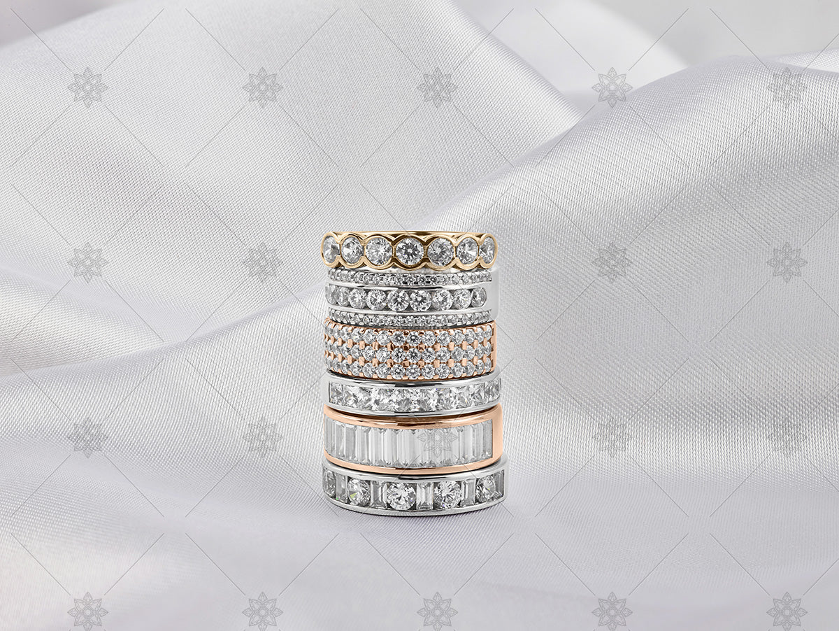 Stackable on sale eternity bands